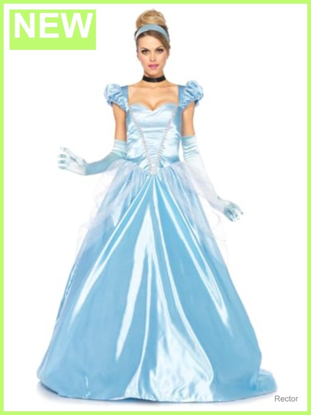 Classic Cinderella Costume Satin Ball Gown 3 Piece Set